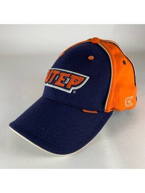 UTEP Miners NCAA Navy Blue Orange Colosseum Stretch Fitted Hat Mens One Size